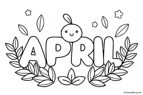 Easy April coloring page Easy April coloring page