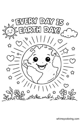 Every day is Earth Day coloring page Every day is Earth Day coloring page