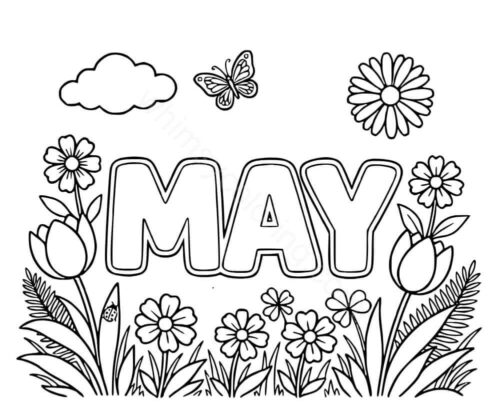Free printable May coloring pages Free printable May coloring pages