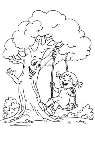 Girl swinging from the tree Girl swinging from the tree