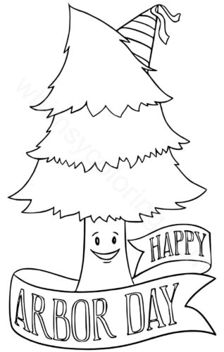 Happy Arbor Day coloring pages Happy Arbor Day coloring pages
