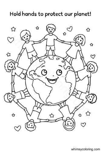 Hold hands to protect the Earth Hold hands to protect the Earth