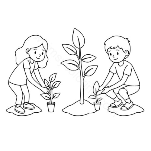 Kids with their plants Kids with their plants