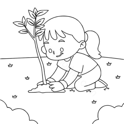 Little girl planting a tree Little girl planting a tree
