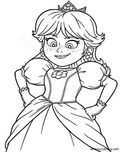 Princess Daisy from Super Mario Galaxy movie coloring page Princess Daisy from Super Mario Galaxy movie coloring page