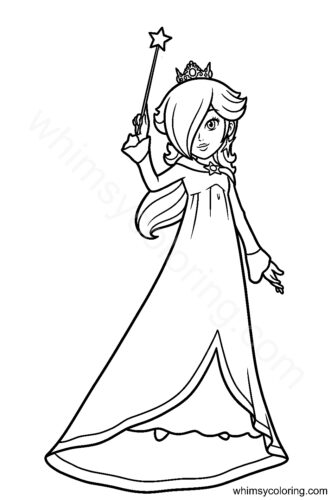 Princess Rosalina coloring sheet Super Mario Galaxy Princess Rosalina coloring sheet Super Mario Galaxy