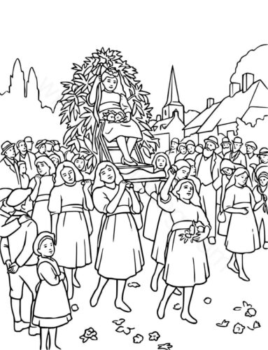 Queen of the May coloring page Queen of the May coloring page