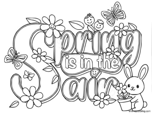 Spring is in the air coloring page Spring is in the air coloring page