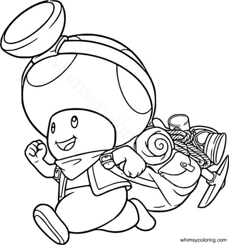 Toad from Super Mario Galaxy movie coloring page Toad from Super Mario Galaxy movie coloring page
