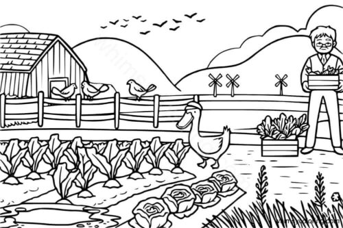 A farmer at his farm