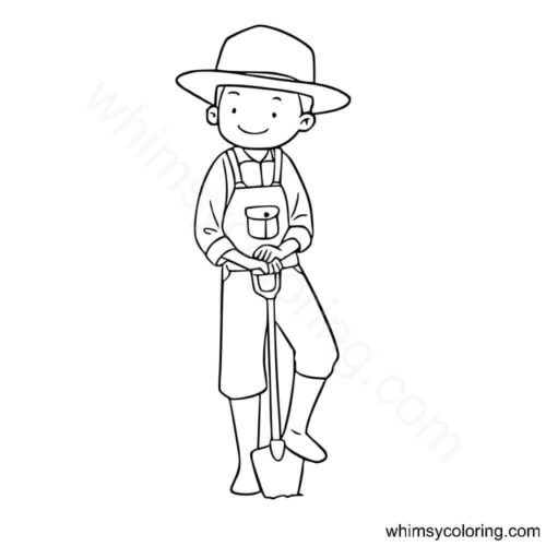 A farmer with shovel