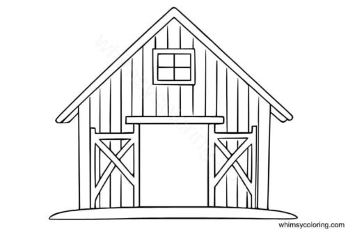Barn coloring page for kids