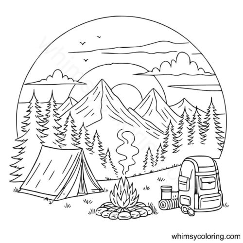 Camping coloring pages printable Camping coloring pages printable
