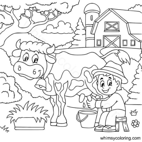 Dairy farm coloring page