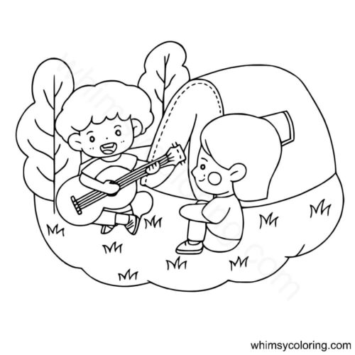 Easy camping coloring pages Easy camping coloring pages