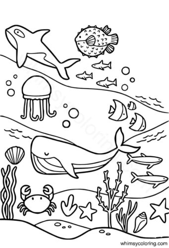 Easy under the sea coloring pages