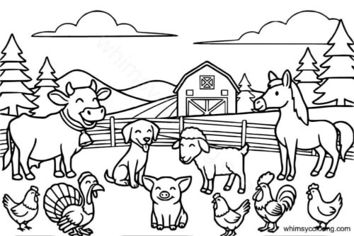 Farm animals coloring pages