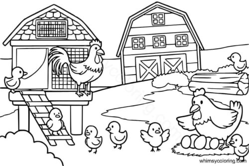 Farm coloring pages PDF