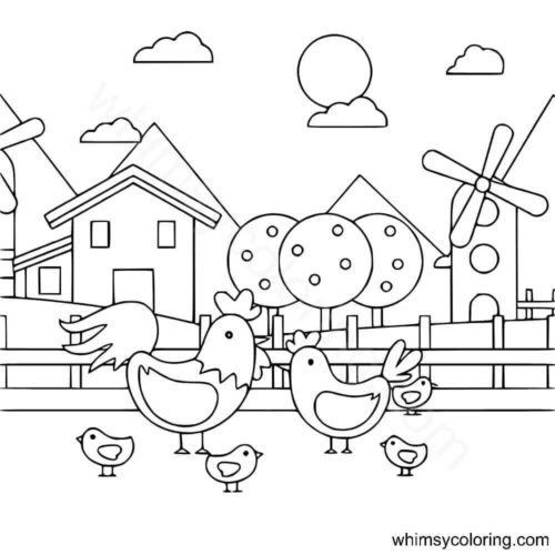 Farm coloring pages for preschoolers