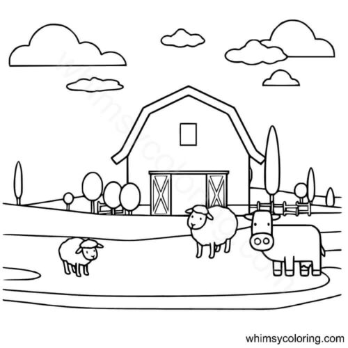 Farm colouring pages
