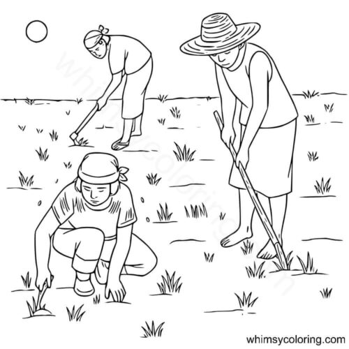 Farmers coloring page