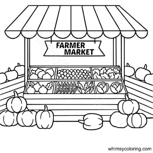 Farmer's market coloring page