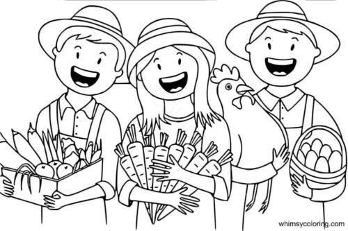Farmers with their produce