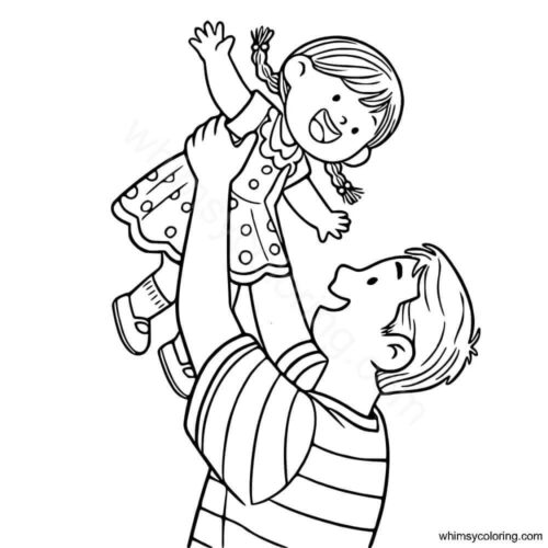 Father and daughter coloring pages