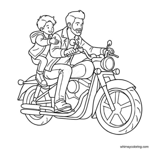 Father and son going on a bike ride