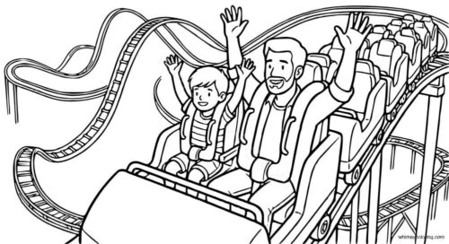 Father and son on a rollercoaster ride