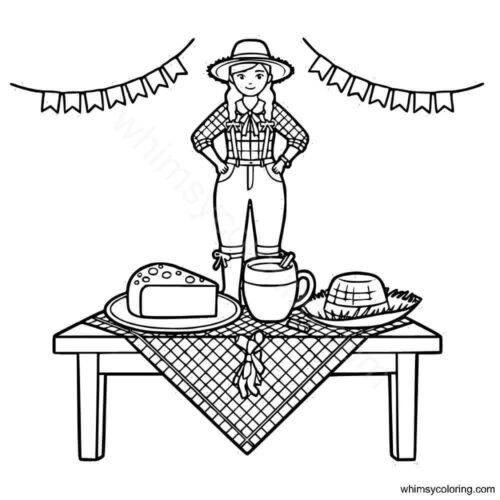 Festa Junina coloring page Festa Junina coloring page