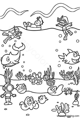 Fun under the sea coloring printable