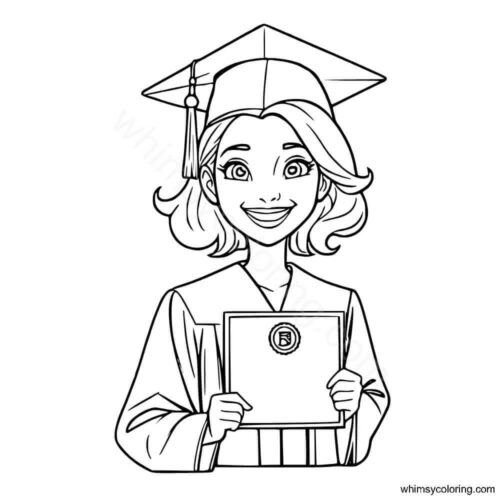 Graduation coloring page Graduation coloring page