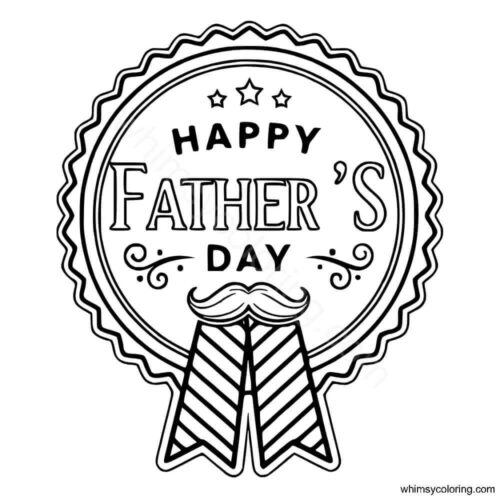 Happy Father's Day badge coloring page