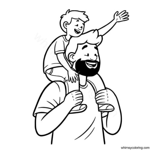 Happy Father's Day colouring page
