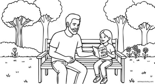 I love you Dad coloring page