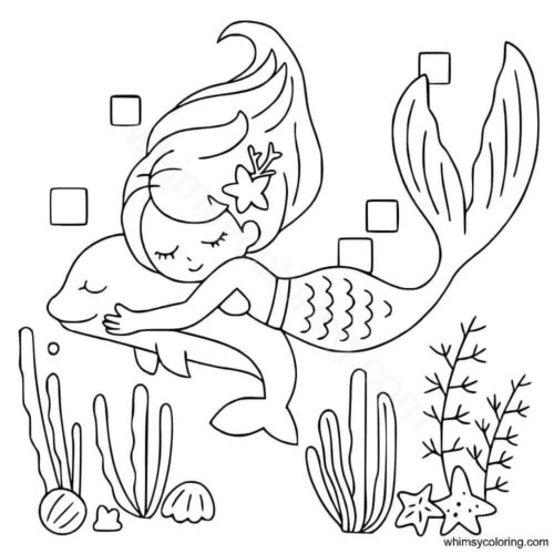 Mermaid with dolphin
