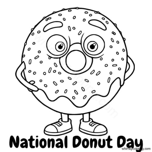 National Donut Day coloring page National Donut Day coloring page