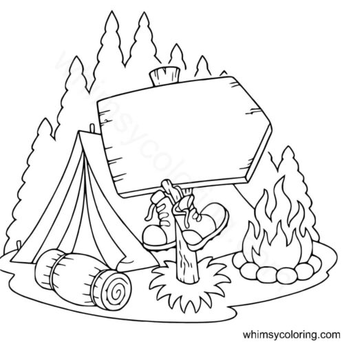 Outdoor camping coloring pages Outdoor camping coloring pages