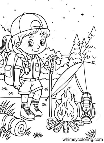 Scout camping coloring page Scout camping coloring page