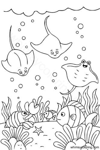 Stingrays under the sea