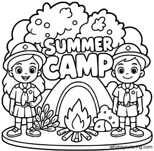 Summer camp coloring pages Summer camp coloring pages