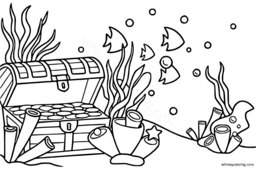 Treasure chest under the sea