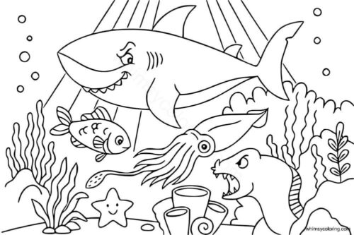 Under the sea animals coloring pages