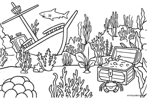 Under the sea coloring pages for adults