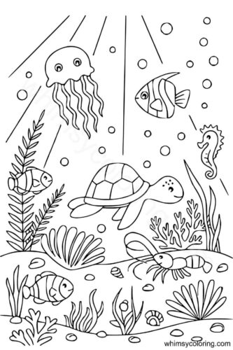 Under the sea coloring pages for toddlers