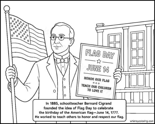 Flag Day history coloring pcture Flag Day history coloring pcture