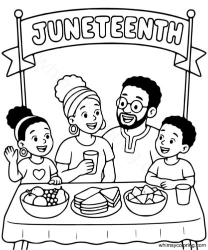 Juneteenth feast coloring page Juneteenth feast coloring page