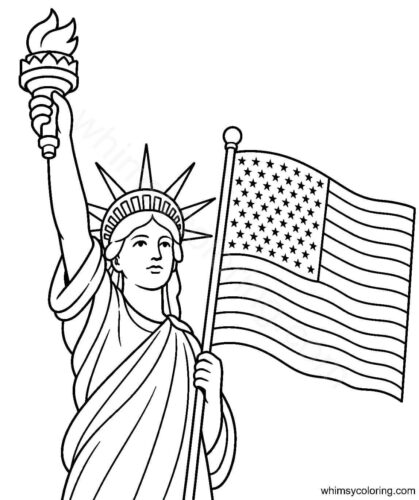 Statue of Liberty with the US Flag Statue of Liberty with the US Flag