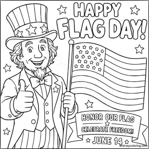 Uncle Sam Flag Day coloring page to print Uncle Sam Flag Day coloring page to print